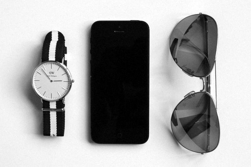 Nylon-strap watch & aviators set